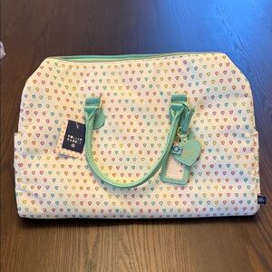 Disco Hearts Wave Softside Duffel Bag White/ Teal - Roller Rabbit x Target